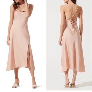 ASTR the label slip dress nude/ salmon one XL one L 100% poliéster